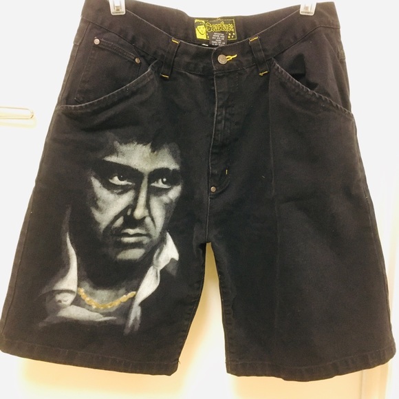 Shorts Scarface Black 36 RARE Black - Picture 2 of 6